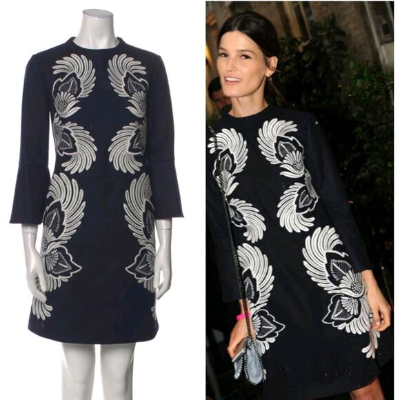 Stella McCartney Embroidered Wool Cashmere Mini Dress Sz IT 38 US XS (V5 - Picture 1 of 13